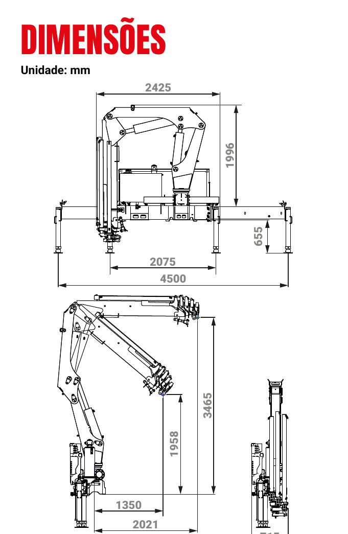 Desenho dimensional oficial do guindaste ARGOS aG.12