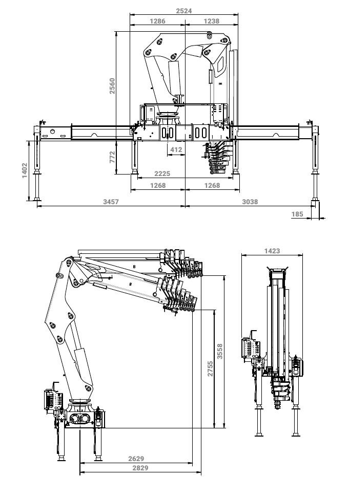 Desenho técnico oficial do guindaste ARGOS aG.48