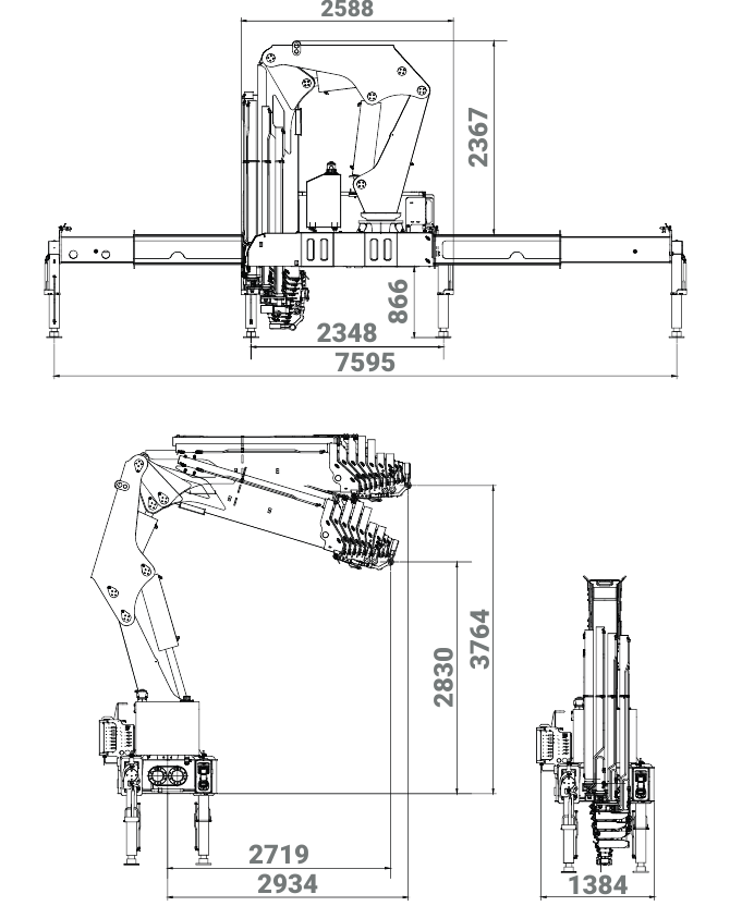 Desenho técnico oficial do guindaste ARGOS aG.55