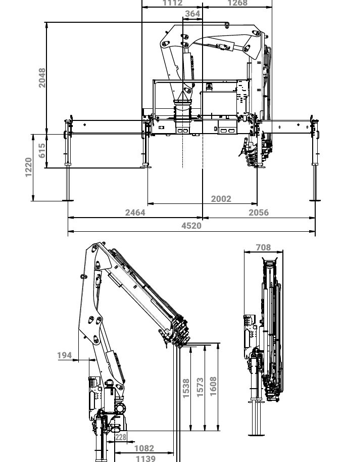 Desenho técnico oficial do guindaste ARGOS aG.9