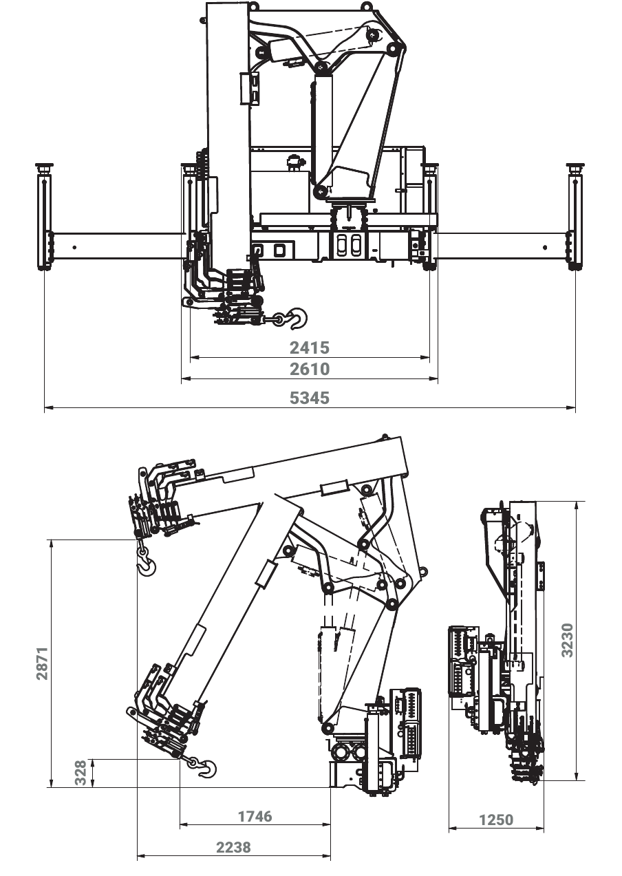 Desenho técnico oficial do guindaste ARGOS AGE 31