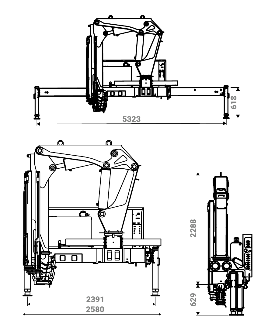 Desenho técnico oficial do guindaste ARGOS AGI 13.5s