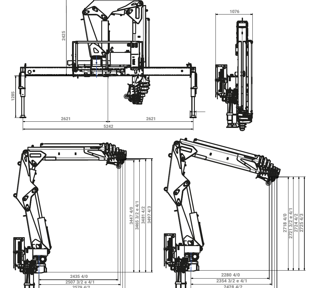 Desenho técnico oficial do guindaste ARGOS AGI 20.5s
